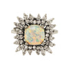 Antique Opal & Diamond ring in white gold