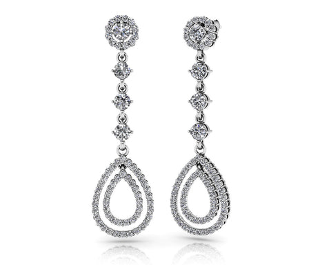 Designer Double Drop Diamond Earrings
