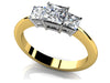 Glamorous Princess Cut 3-stone Engagement Ring
