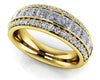 Luxury Three Row Princess & Round Cut Diamond Ring