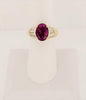 Hand Made  18K Yellow  Gold ring Pink Sapphire with Diamonds