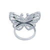 Butterfly Diamond Emerald 14 Karat White Gold Ring