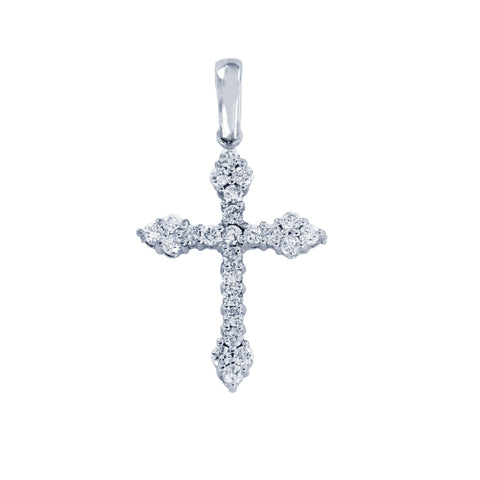 Beautiful White Gold CVD Diamond Cross Pendant