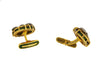 David Webb Yellow Gold Green Enamel & Diamond Cufflinks