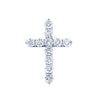 14k White Gold CVD Diamond Cross Pendant
