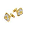 Two tone Men Suaqre Cufflinks with Diamonds
