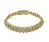 10k yellow Gold CUBAN Link Bracelet with Diamonds