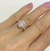 Fancy Oval Diamond Engagement Ring in 18k White Gold