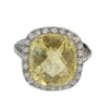 Citrine Ring in White Gold with Diamonds