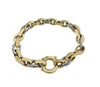 Two Tone Gold Link Bracelet, 7"