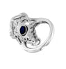 Vintage Edwardian Navette Kashmir 1.30CT Sapphire & Diamond Platinum Ring