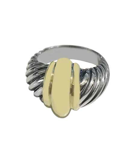 David Yurman Women's 14k Yellow Gold Sterling Silver Ring, size 7.5