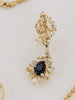 Blue Sapphire and Diamond Set. Made in Italy 18K Yellow Gold