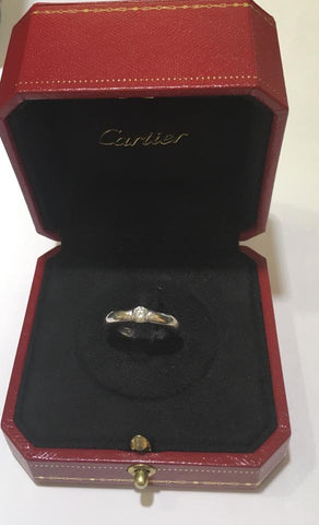 Cartier Ellipse 18k White Gold Diamond Ring