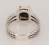 David Yurman Sterling Silver Petite Wheaton Pave Diamond Ring Size 7