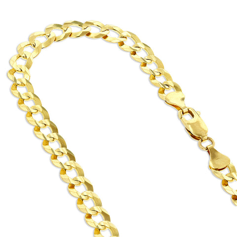 Curb Chain Solid 14K Gold 8mm Wide 20-24in.