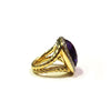 David Yurman 18k Gold Albion Ring with Amethyst and Diamonds
