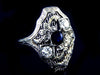 Vintage Edwardian North/South Old Miners Diamond & Sapphire Ring