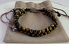 Spiritual Beads Two Row Woven Bracelet Tiger’s Eye with Sterling Silver, 6mm