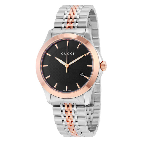 Gucci timeless rose gold PVD mens watch  YA126410