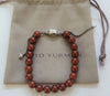 David Yurman sterling silver carnelian sliding clasp spiritual bead bracelet