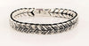 Chevron Woven Bracelet with black diamonds 7.5'' Long