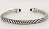 David Yurman Black Onyx Empire Cable Cuff Bracelet With Pave Diamonds