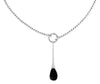 Judith Ripka Silver/Black Onyx Faceted Drop Necklace