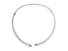 Judith Ripka Silver/Purple Textured with Amethyst Necklace