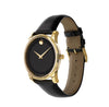 Movado Gold Museum Black Dial Leather Men's 0606876