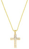 Custom Made 14k Yellow Gold Diamond Cross Pendant