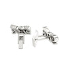 Custom Made White Gold Personalized Initial Cufflinks with Diamonds