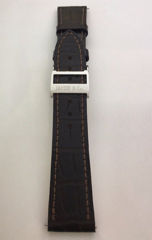 Jacob & Co. Genuine Brown Leather Strap