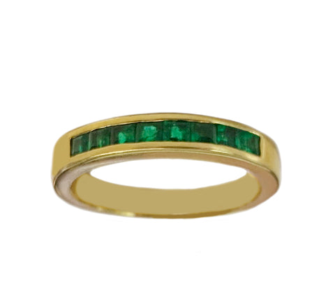 Yellow Gold Ring With Emerald 0.75ct