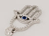 14K White Gold pendant with Sapphire and Diamonds