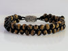 Spiritual Beads Two Row Woven Bracelet Tiger’s Eye with Sterling Silver, 6mm
