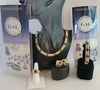 Multi Gemstone Choker Necklace, Ring, Bracelet, and Earring Matching Set set in